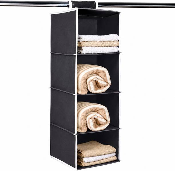 Swiftfold 4 Shelf Closet Hanging Organizer for Wardrobe | Foldable Closet Storage Shelf, Closet Organizer