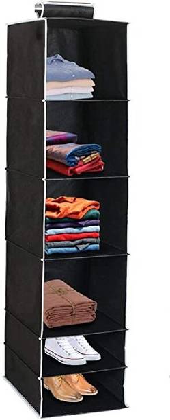 ShubhKraft Wardrobe Hanging Divider – Non-Woven 6 Shelf Foldable Closet Organizer Closet Organizer