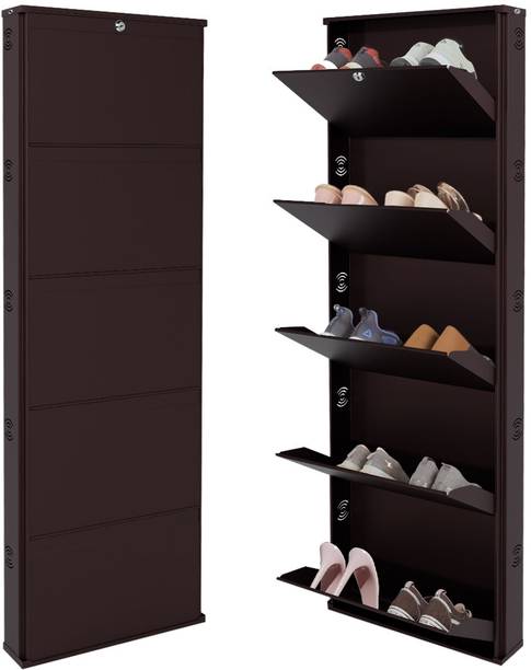 Jaimini Space-Saving 19 Inches Wide Wall-Mountable with Lock & Key for Home and Outdoor Metal Shoe Rack