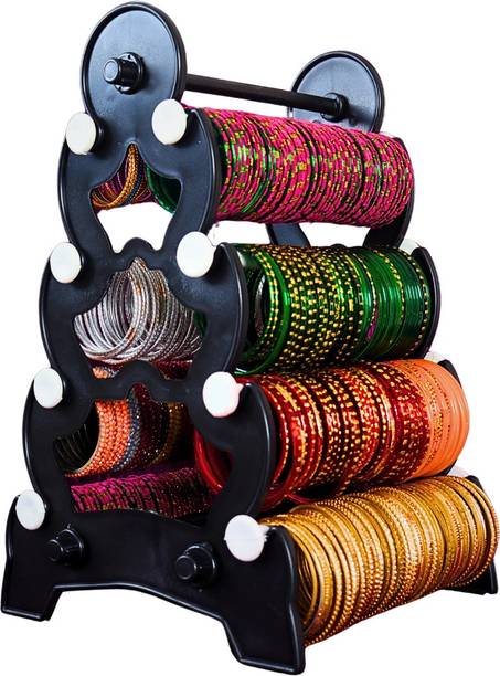 Zyntra 4 step (black with White) bangle stand| Bangle organizer| choodi stand Jewellery Organizer