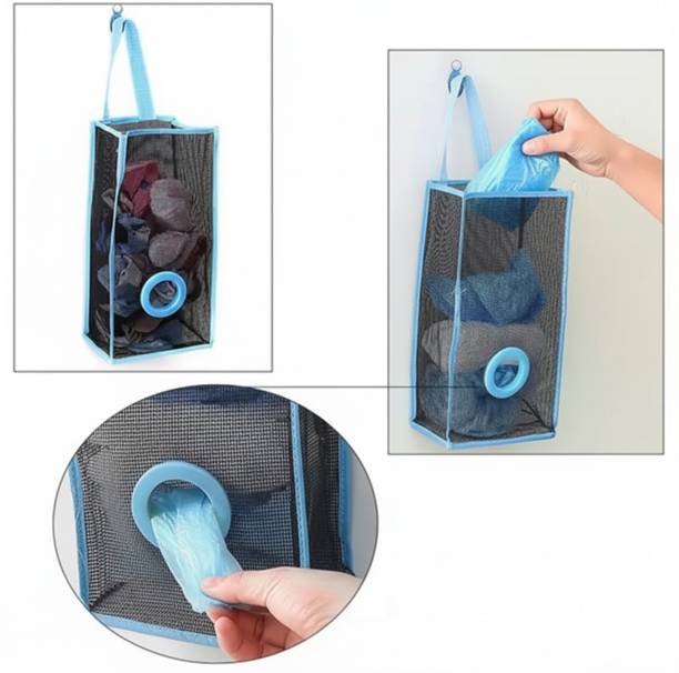 amgo Hanging Mesh Plastic Bag Holder & Grocery Bag Organizer for Kitchen and Pantry Regular Organizer
