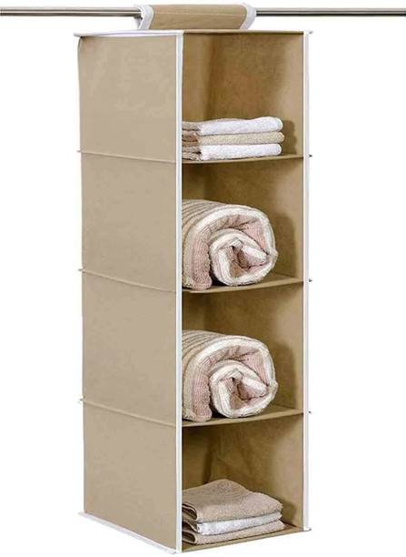 Organo Craft 4 Shelf Non-Woven Closet Hanging Organizer/Clothes Storage Wardrobe Almirah Closet Organizer