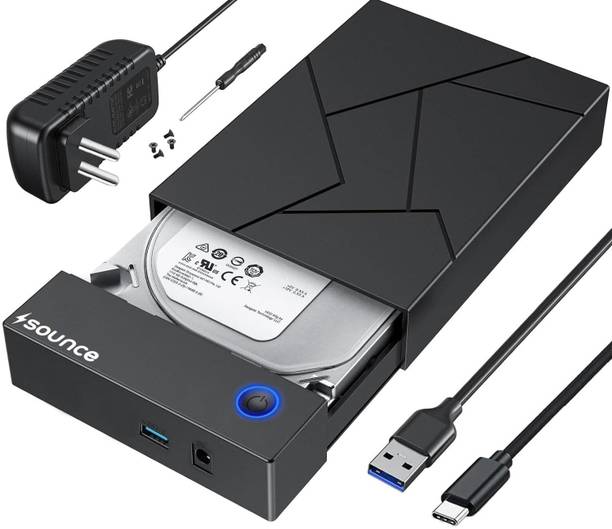 sounce Type-C Hard Drive Enclosure Docking Station for 3.5/2.5" SATA HDD/SSD 16TB+ 2.5 inch Shock Resistant Hard Drive Enclosure, External Hard Drive Docking Station