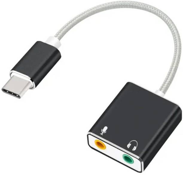 Urban Infotech USB-C to Dual 3.5mm Headphone and Microphone Splitter Audio Adapter 3.5 inch Shock Resistant card