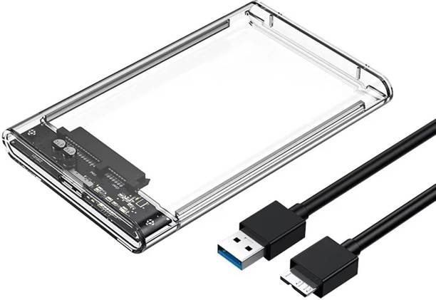 PosXpert USB 3.0 Transparent Portable Hard Disk Adapter for HDD & SSD, Supports SATA III, 2.5 inch Shock Resistant External Portable USB3.0 Drive Enclosure