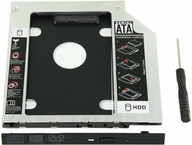 GoodsBazaar 2nd Hard Drive Caddy, Universal Adapter Tray Enclosure for 9.5 mm CD/DVD Drive 2.5 inch HARD DRIVE ENCLOSURE