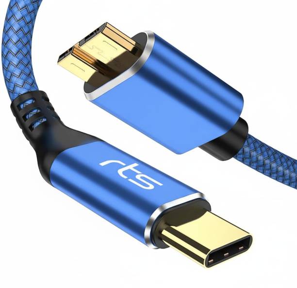 RTS Type C 0.5 m USB C to Micro B HDD Cable 10Gbps | Fast Charging & Data Sync Cable