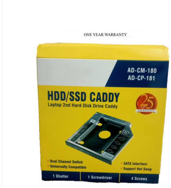 Sastaacha Second HDD Caddy 2.5 inch Internal Hard 9.5 Drive Enclosure/HDD Caddy 2nd 2.5 inch Shock Resistant hdd encloser