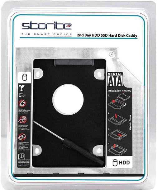 STORITE Universal for CD/DVD Drive Slot (for SSD and HDD) 2.5 inch Internal Hard 9.5 Drive Enclosure/HDD Caddy 2nd bay