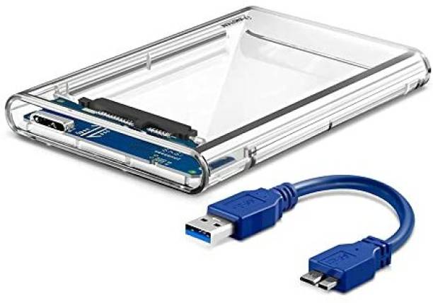 GADGET DEALS 2.5 inch SSD Sata Hard Disk External Portable Case Cover 2.5 inch Portable Hard Disk Case Cover USB 3.0 (Transparent)