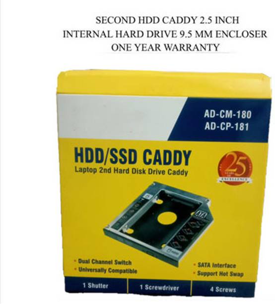 Sastaacha Second HDD Caddy 2.5 inch Internal Hard 9.5 Drive Enclosure/HDD Caddy 2nd 2.5 inch hdd encloser
