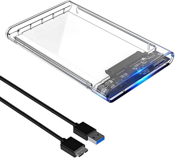 KAVTRON Transparent 2.5" SATA Casing, USB 3.0 External Case for Laptop 2.5" SATA HDD SSD 2.5 inch Casing USB 3.0