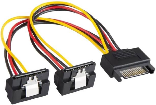 VOOCME Power Sharing Cable 0.15 m ,1pc, SATA 15 Pin Male to 2X SATA 15 Pin 2.5 inch PCI Express, SATA