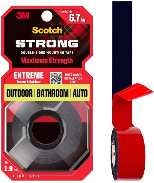 Scotch Extreme Double Sided Tape Holds 6.7Kg Works On Uneven Surfaces, Weather Resistant Double-sided Tape (Manual)