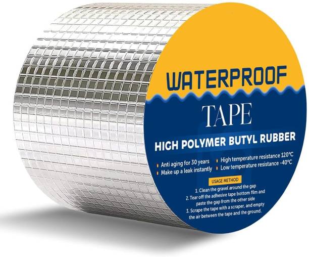 RINYAENTERPRISE Waterproofing Tape for Repair Water Tank leakage Seal Tape,Silver 5 m Butyl Tape