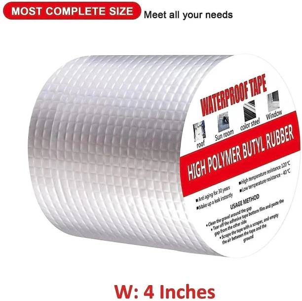 XAMA 4 Inch Super Strong Adhesive Waterproof Tape Suitable for Roof water Leakage, 5 m Butyl Tape