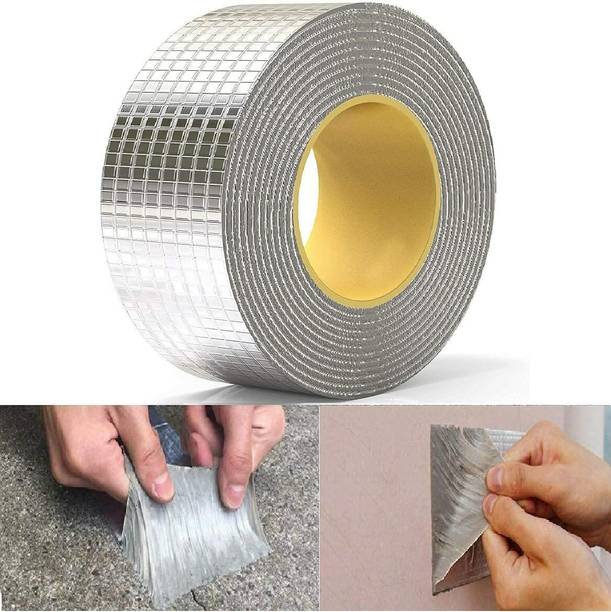 GOPINATH AUTOLINK Aluminium Foil Waterproof Adhesive Rubber Tape For Leakage Water Tank Roof, Pipe 5 m Duct Tape
