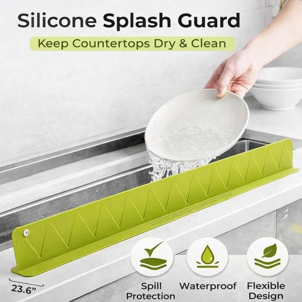 nmms Quick Dry Sink Splash Guard Silicone Kitchen Organizer Mat 40 cm Single Sided Tape