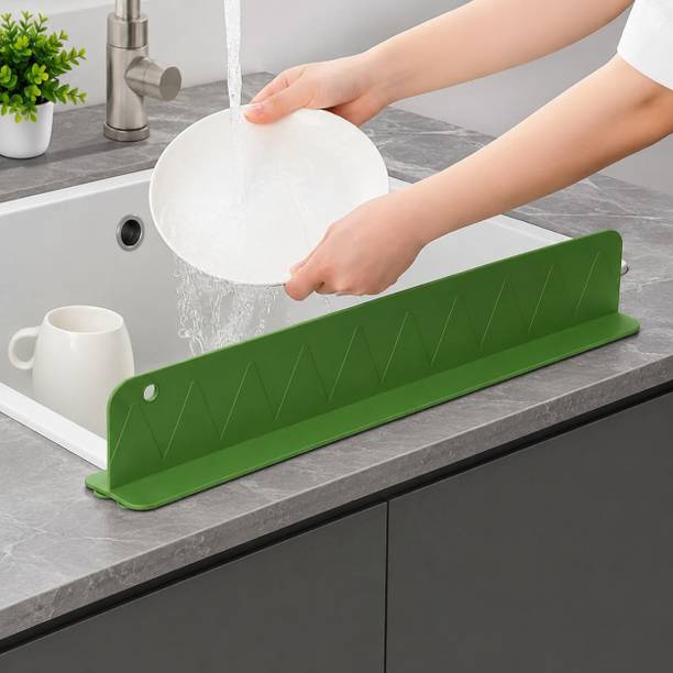 VVQ Foldable Silicone Sink Splash Guard | Kitchen Water Splash Stopper 48 cm Anti Slip Tape