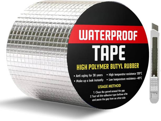 RAGHAVAM 6inch Aluminium foil Silver water seal adhesive tape for water leakage solution 5 m Duct Tape
