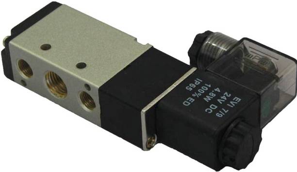 HOSEMART 1/4" Pneumatic Solenoid Valve 5 Port 2 Position 5/2 Way 4V210-08 (Coil 24V DC) Automatic Control Valves