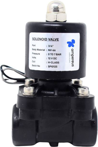 AMPEREUS DC 12V Electric Solenoid Valve 3/4" Normally Closed Direct Action for Water/Air Automatic Control Valves