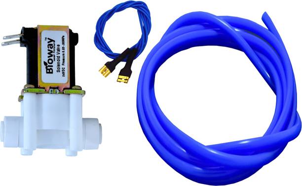 bioway 24VDC SV SOLENOID VALVE + 1/4 BLUE PIPE/TUBE + LUGE WIRE FOR RO WATER PURIFIER Automatic Control Valves