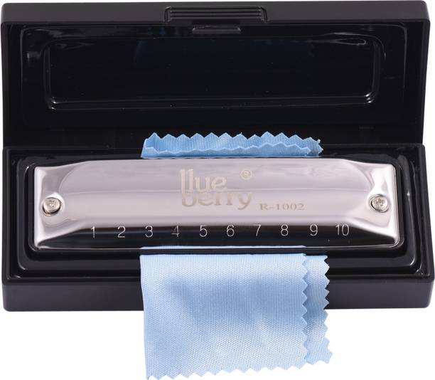 BLUEBERRY R-1002,10 Hole 20 Tone Diatonic Blues Harp Harmonica Key of C with Case