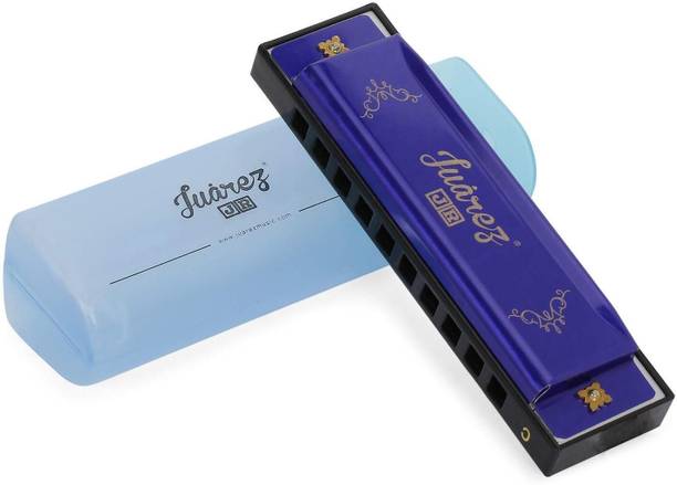 Juarez JJ10HL 10-Hole Harmonica Key C Aluminum Blue w/ ABS Comb