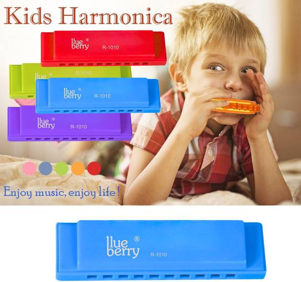 BLUEBERRY R-1010-BLUE, Key C , 10 Holes Blues Harp Educational Mouth Organ Harmonica