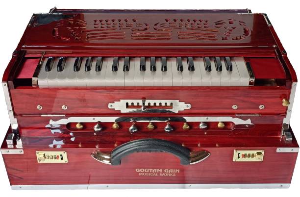 musical works 3/4 Octave 9 Scale Changer(with Coupler)Box Harmonium 3.2 Octave Hand Pumped Harmonium