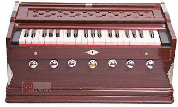 SG MUSICAL 7 Stoper, Two Fold Bellow, 39 Key, Fine Tuned, Harmonium With Cover 3.25 Octave Hand Pumped Harmonium