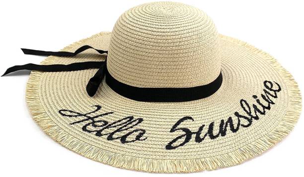 INFISPACE Women's Embroidered Straw Sun Hat| Ladies Wide Brim Vacation Beach Sunscreen Hat