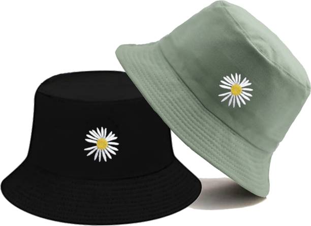 Jamont Unisex Bucket Hat Beach Sun Hat Fishing Hat Reversible Double-Side-Wear