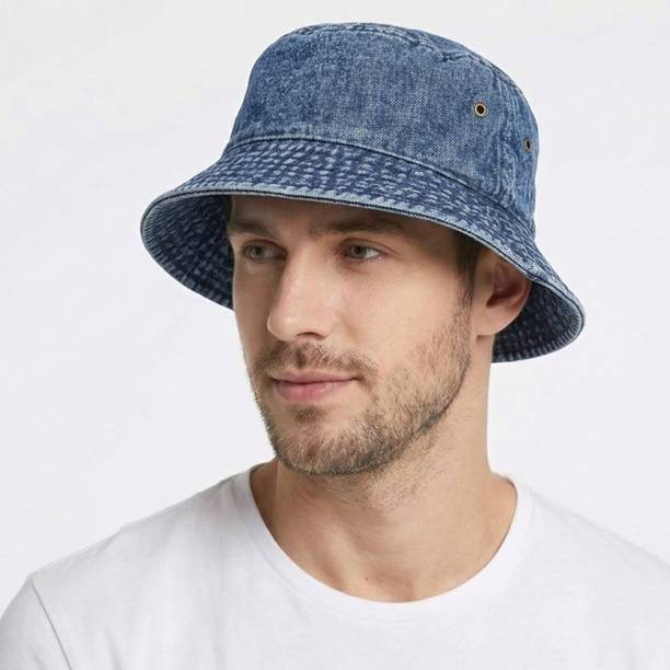 havenfort DENIM CAP FOR MEN ROUND LIGHT BLUE Sunhat for MEN