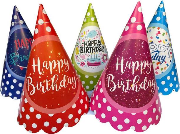 Festi Duck Happy Birthday Multicolour Polka Dot Party Caps