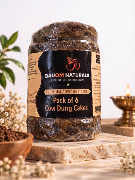 GAUOM NATURALS Eco-Friendly Organic Cow Dung Cake 4 Inch for Havan & Pooja