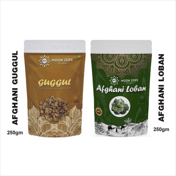 MOON ZOPE Loban/Lobhan Guggul Dhoop, Negativity Remover, Mosquito Repellent, Packet 500 gm