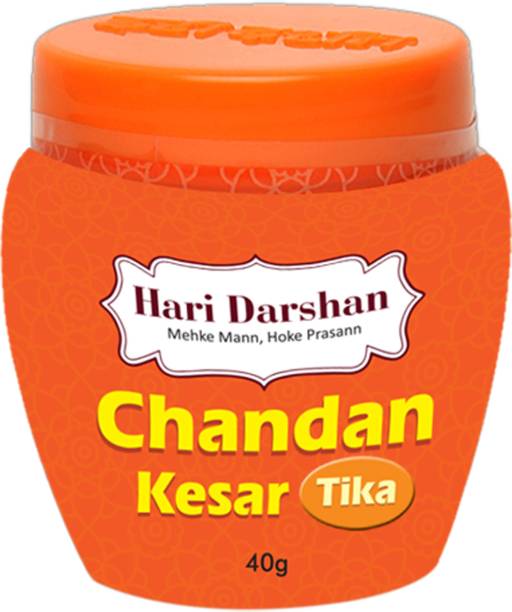 Hari Darshan Kesar Chandan Tika-40g | Made with Pure Sandalwood Paste and Kesar