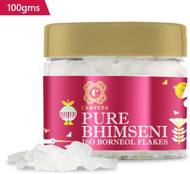 Camveda Pure Bhimseni Camphor Kapoor/Kapur Isoborneol Flakes-100gm