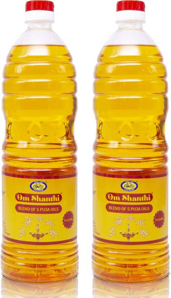 Cycle Om Shanthi Pure Puja Oil, Blend of 5 Puja Oils - Parijatha Fragrance (Pack of 2)