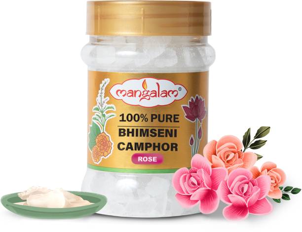 MANGALAM Bhimseni Camphor Rose 100 gm Jar - Pack of 1