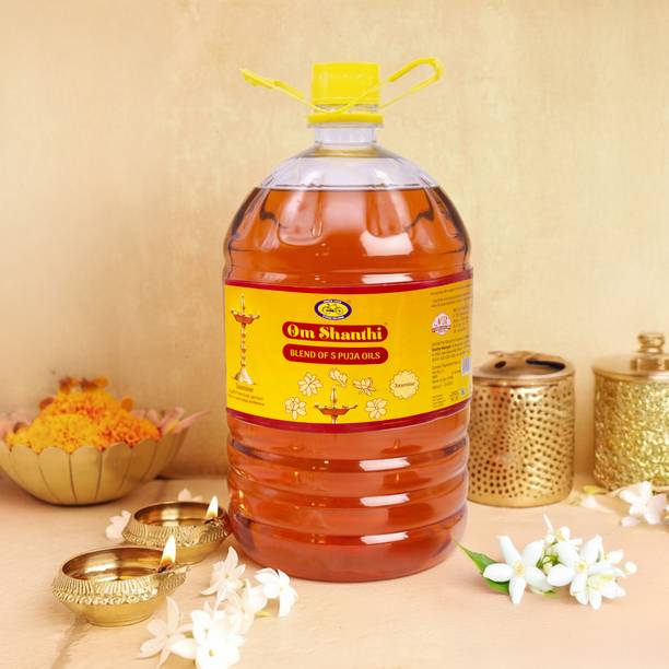 Cycle Om Shanthi Pure Puja Oil for Diya & Deepam – Jasmine Fragrance (5 ltr)