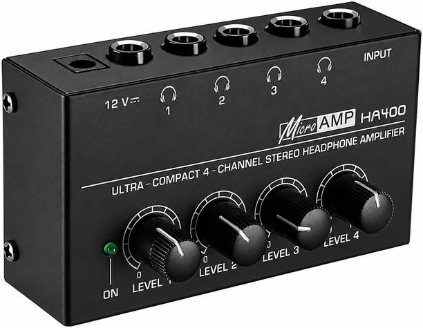 Mocking Bird Headphone Amplifier 4 Channel Metal Stereo Audio Amplifier with Power Adapter Studio Headphone Amplifier
