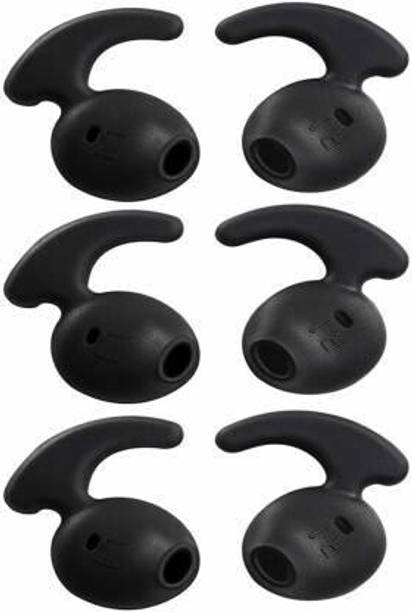 BUMTECH 6 pcs (3 Pair) Black Earbuds Silicone Ear Tips in The Ear In The Ear Headphone Cushion (Pack of 6, Black) In The Ear Headphone Cushion