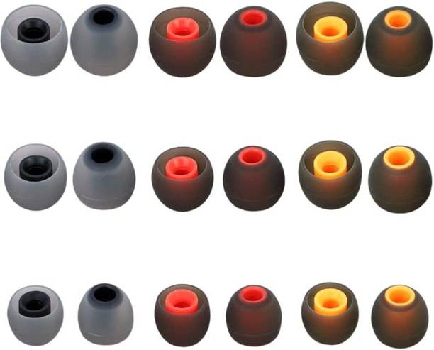 KAELAN 18 Pcs 9 Pair Blue Yellow Black Earbuds Silicone Replacement Ear Tips In a Ear In The Ear Headphone Cushion