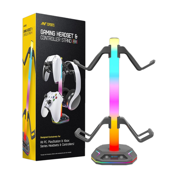 Ant Esports GHGCS RGB Headset and Controller Stand with 2 USB Charging Ports Gaming Accessory Kit