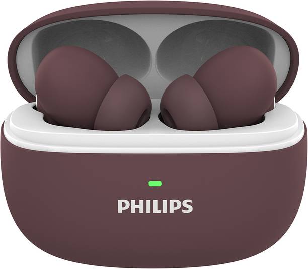 PHILIPS TAT1150RD/94In Ear Earbuds with ANC & ENC, 55H Play Time, 13mm Drivers, IPX5 Bluetooth