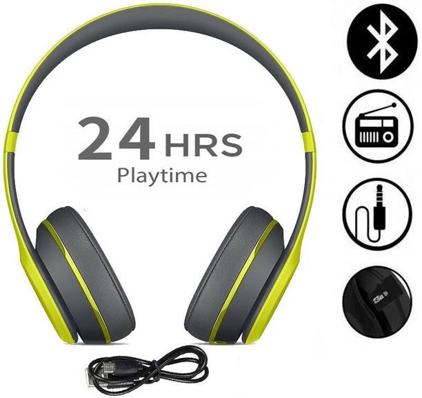 Techobucks low Price Wireless Headphones with Microphone, Stereo FM Memory Card Bluetooth