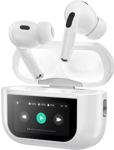 cashondevice Airpods Pro 9 Touch Dispaly with ANC Working Bluetooth (White, True Wireless) Bluetooth